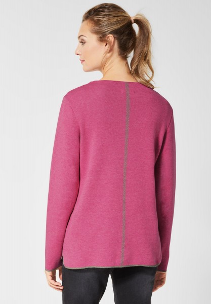 CECIL Pullover In Unifarben In Beetroot Pink Melange Reduziert Im Sale