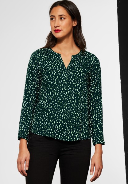 Street One - Bluse im Allover Print in Deep Clary Mint