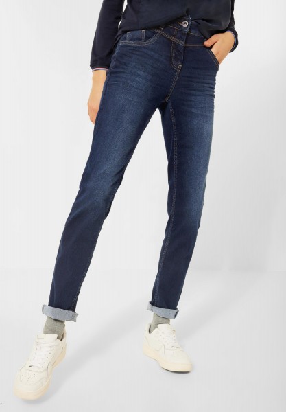 CECIL - Slim Fit Jeans in Dark Blue Wash