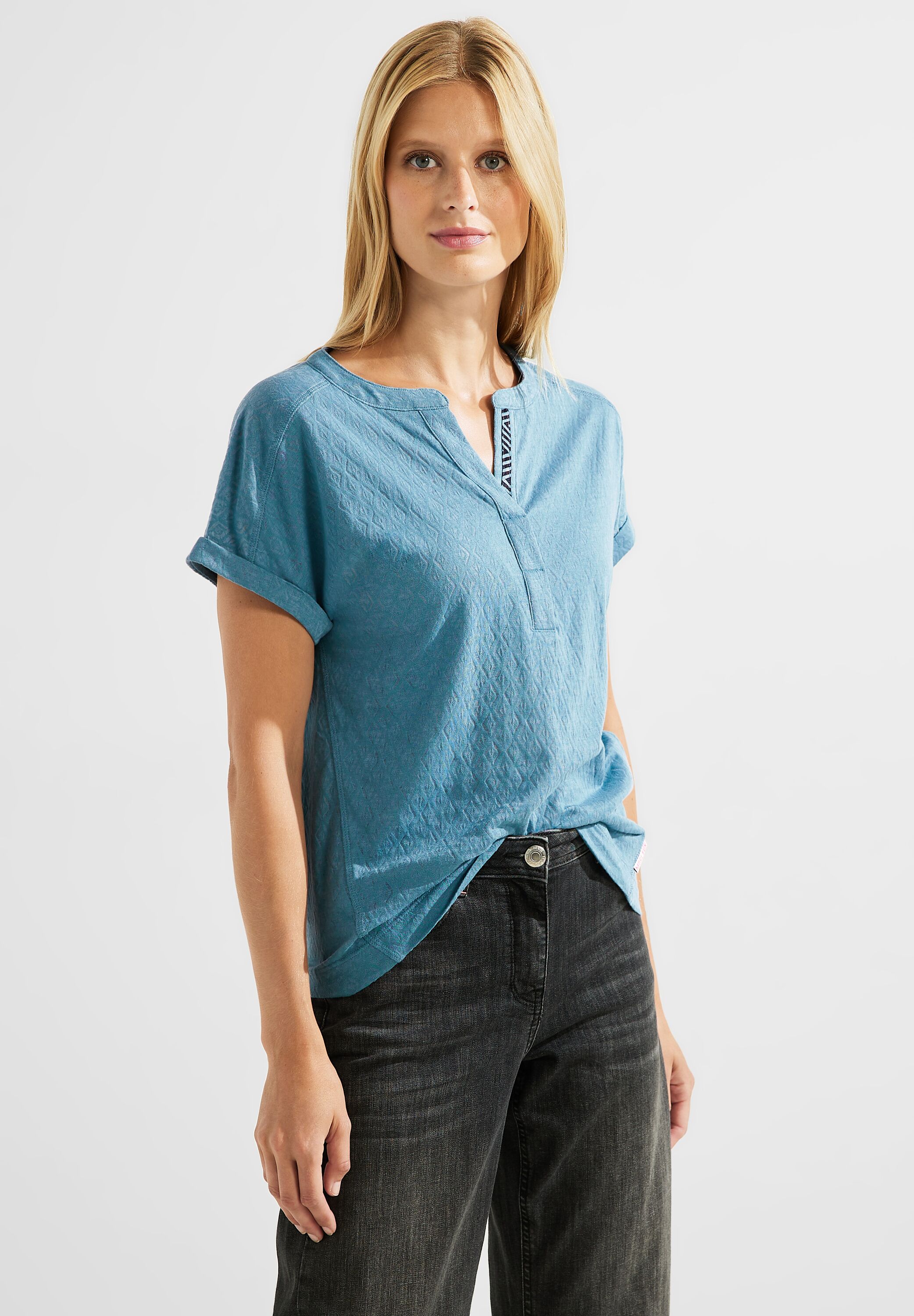 SALE CECIL Adriatic in Mode - T-Shirt reduziert CONCEPT Blue im B320237-14931