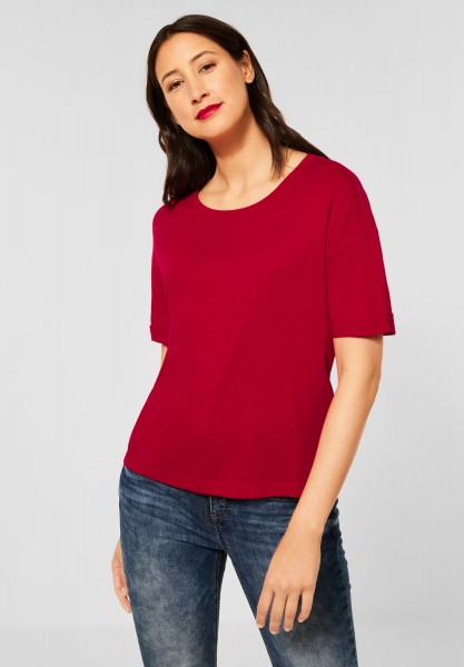 Street One - Loose Fit T-Shirt in Cherry Red