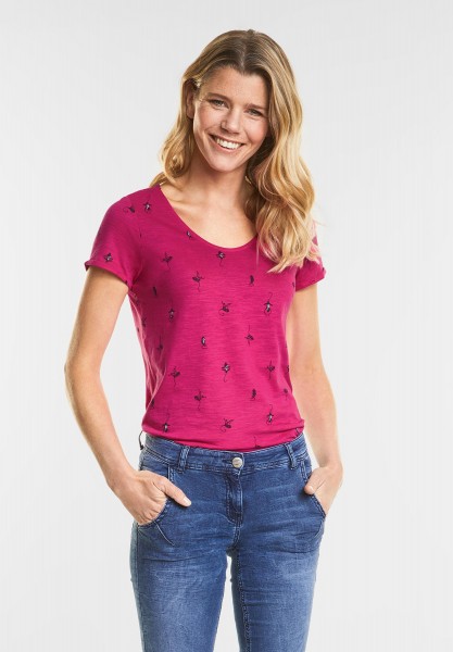CECIL - T-Shirt mit Monkey-Print in Galaxy Pink