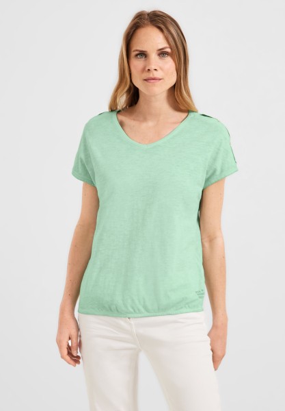 Cecil T-Shirt in gewaschener Optik in Fresh Salvia Green