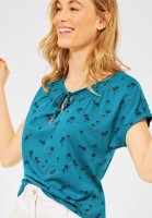 CECIL - T-Shirt mit Print in Cool Lagoon Blue
