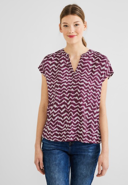 Street One Shirtbluse mit Print in Tamed Berry