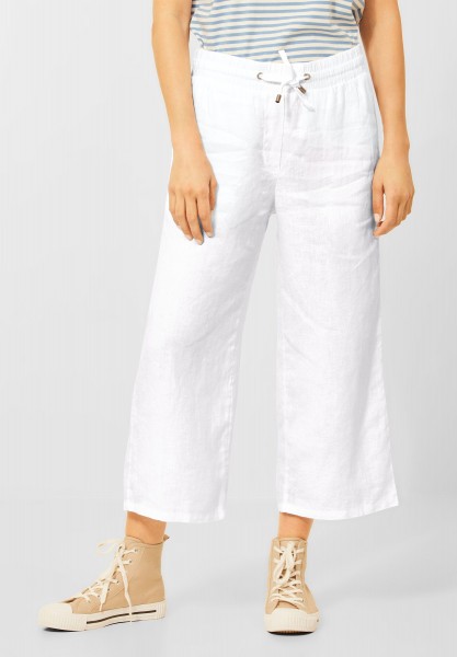 CECIL - Loose Fit Leinenhose in White