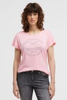 SOCCX T-Shirt mit Wording Print und Nieten in Smooth Rose