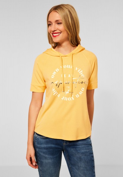 Street One - Kapuzenshirt mit Partprint in Light Sunset Yellow