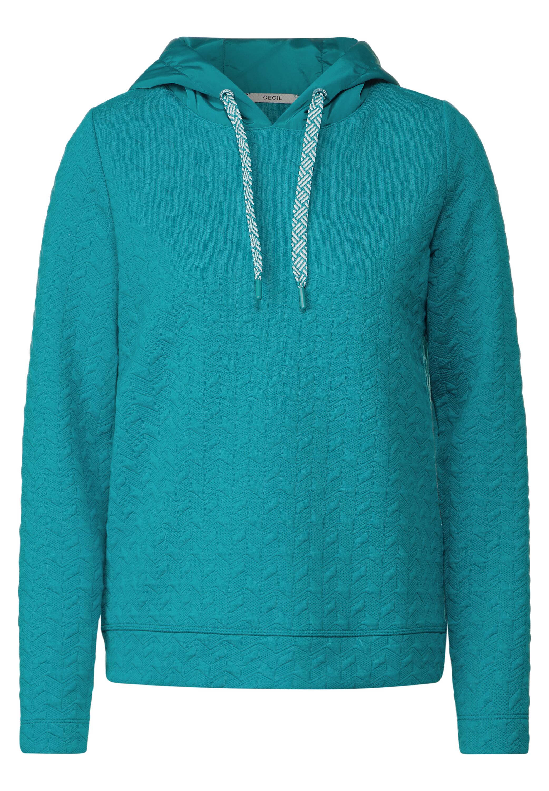 CECIL Kapuzensweatshirt in Frosted Aqua Blue Mode - CONCEPT B302636-15318