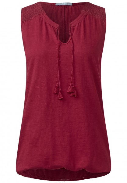 Cecil Shirttop mit Stitchings Crimson Red