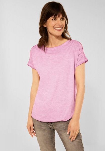 CECIL - T-Shirt mit Knopf Details in Light Pink