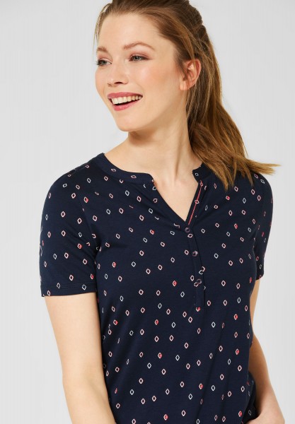 CECIL - Shirt mit Minimal Muster in Deep Blue