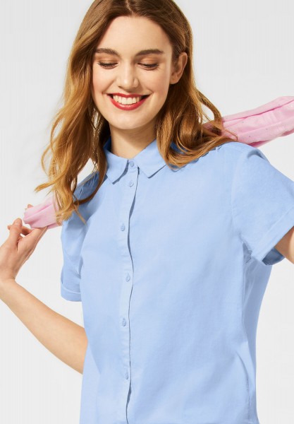 Street One - Bluse mit Hemdkragen in Sunny Blue