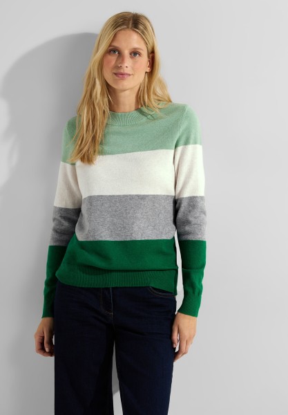 Cecil Cosy Strickpullover in Clear Sage Green Melange