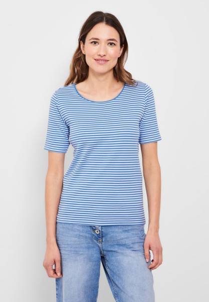 Cecil T-Shirt mit Streifenmuster in Marina Blue 