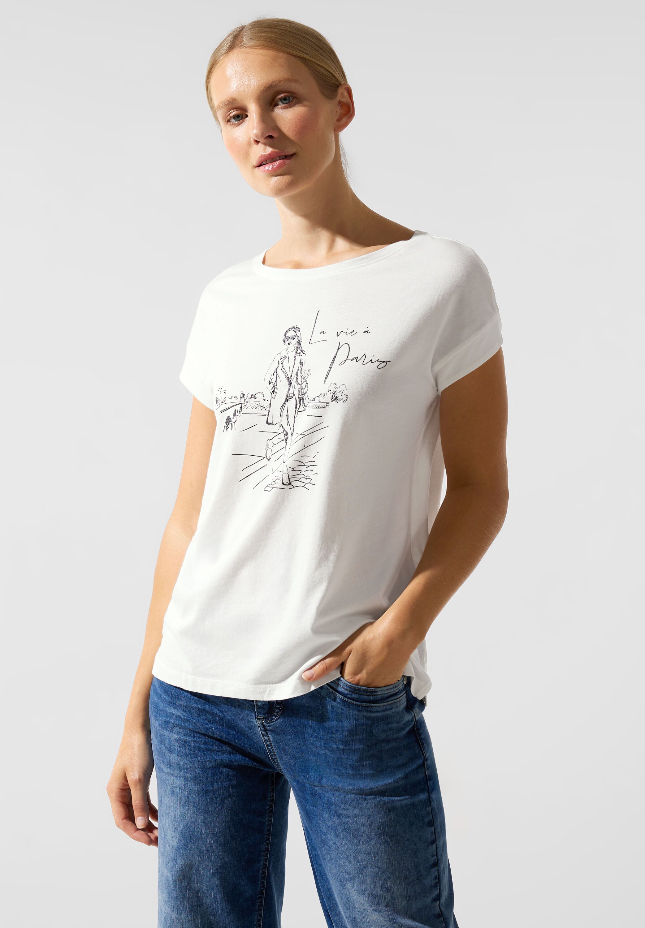 Street One T-Shirt in Off White im SALE reduziert A320272-20108 - CONCEPT  Mode | T-Shirts