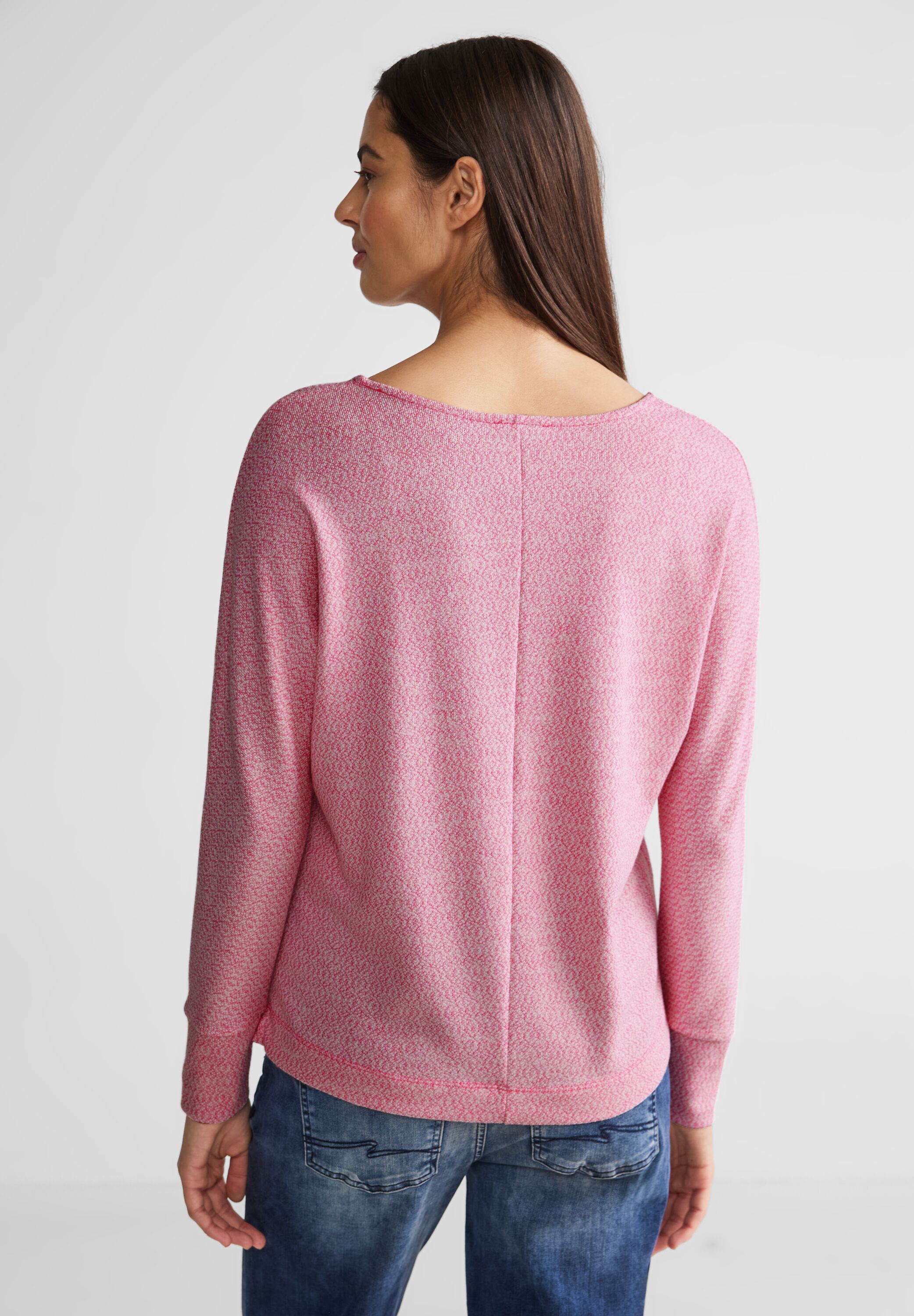 Street One Langarmshirt in Cozy Pink Melange A320881-15310 - CONCEPT Mode
