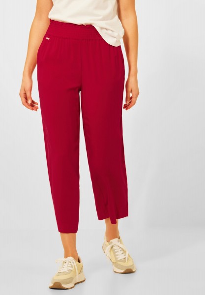 Street One - Loose Fit Hose mit Wide Legs in Cherry Red