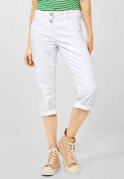 CECIL - Weiße 3/4 Loose Fit Jeans in White Denim
