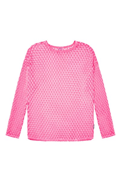 SOCCX Sweatshirt mit Lochmuster in Floral Pink