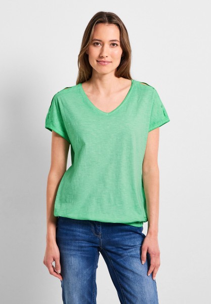 Cecil T-Shirt in gewaschener Optik in Fresh Green
