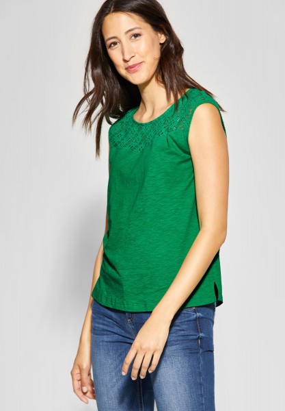 Street One - Shirt mit Spitze in Pure Green