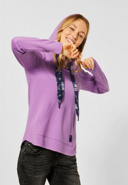CECIL - Hoodie-Shirt mit Kapuze in Soft Violet