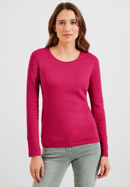CECIL - Basic Langarmshirt in Fresh Pink