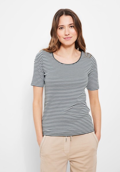 Cecil T-Shirt mit Streifenmuster in Easy Khaki 