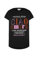 SOCCX T-Shirt mit Rundhalsausschnitt und Wording in Black