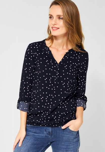 CECIL - Bluse mit Punktemuster in Deep Blue