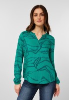 CECIL - Multicolour Viskose Bluse in Smaragd Green
