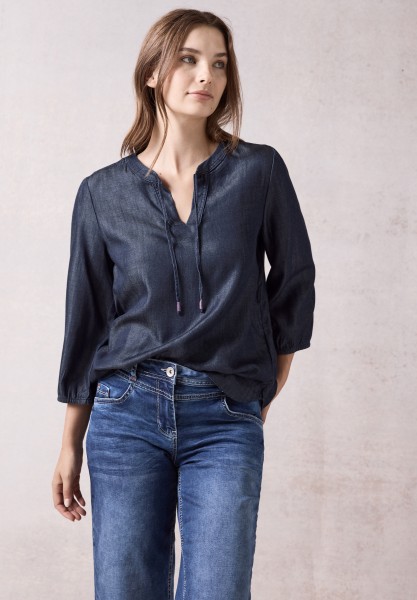 Cecil Lyocell Bluse in Dark Blue Wash