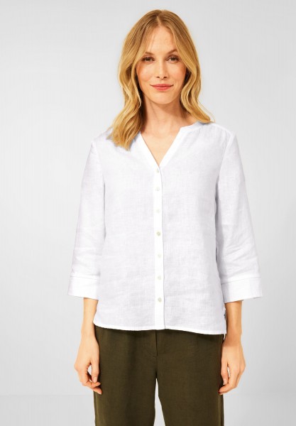 CECIL - Leinen Bluse mit 3/4 Ärmel in White