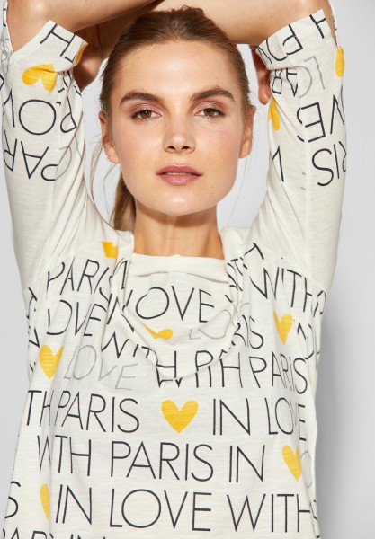Street One - Shirt mit Wording Print in Off White