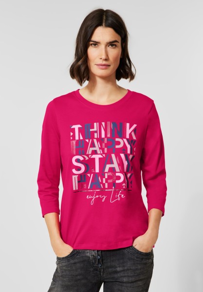 CECIL - Basic Shirt mit Frontprint in Dynamic Pink