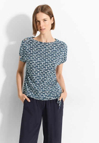 Cecil T-Shirt mit Print in Dark Petrol Blue