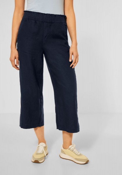 Street One - Loose Fit Leinenhose in Navy Blue