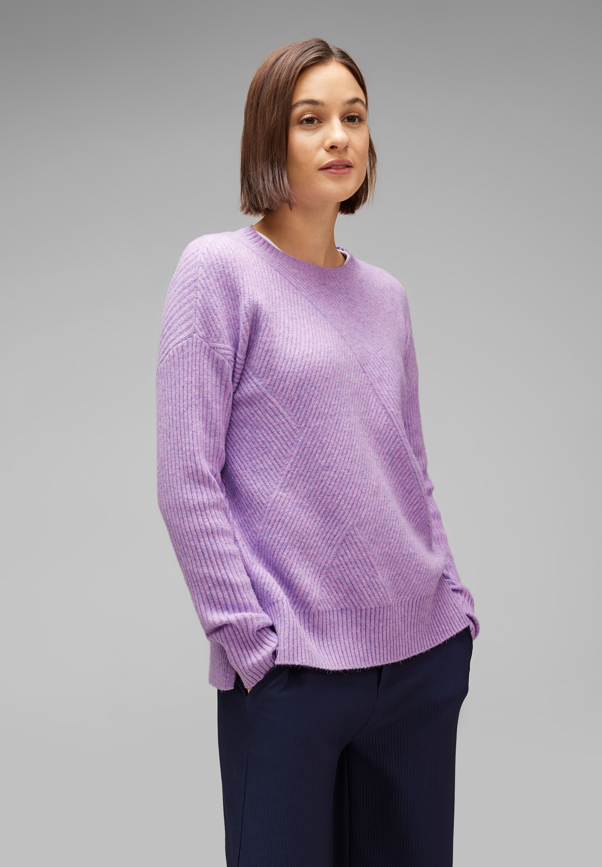 Street One SALE reduziert Pullover - A302483-15290 Lilac im Melange Pure in CONCEPT Mode Soft
