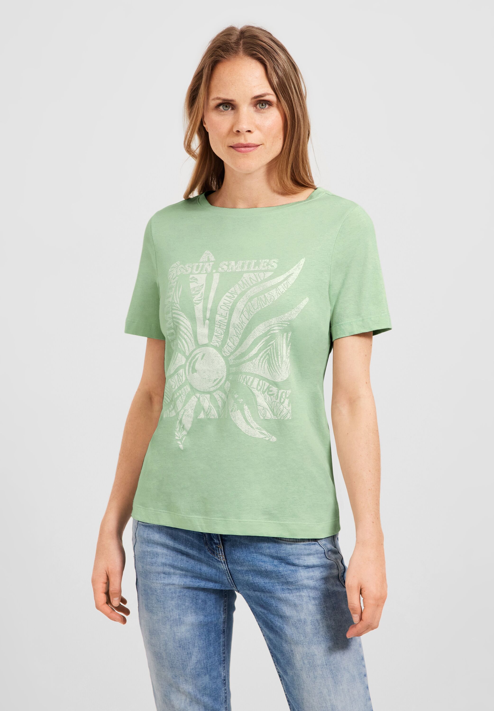 CECIL T-Shirt in Fresh Salvia Mode reduziert im - SALE Green CONCEPT B320051-24851