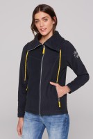 SOCCX Fleecejacke mit hohem Kragen und Rücken-Print in Blue Navy