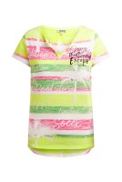 SOCCX T-Shirt mit Inside-Out Print in Neon Rainbow