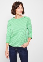 CECIL - Basic Streifenshirt in Smash Green