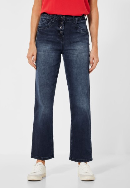CECIL - Slim Fit Cropped Jeans in Blue Black