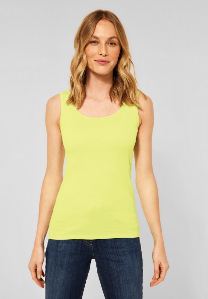 CECIL - Top in Unifarbe in Soft Lemon Yellow