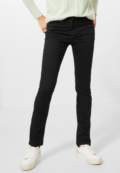 CECIL - Slim Fit Jeans in Inch 30 in Basic Black Wash