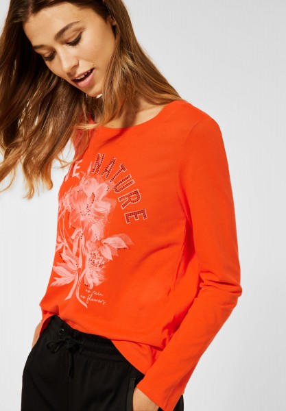 CECIL - Shirt mit Fotoprint in Smoked Paprika Orange