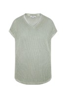 SOCCX Pullover mit Kurzarm und V-Ausschnitt in Faded Olive