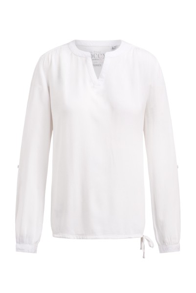 SOCCX Crepe-Bluse mit Rücken-Artwork in Opticwhite