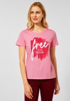 Street One - T-Shirt mit Frontprint in Soft Coral